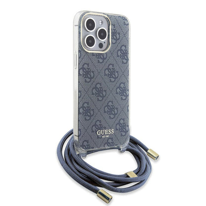 Futrola za Apple iPhone 15 Pro, Guess, Crossbody Cord 4G Print, Plava