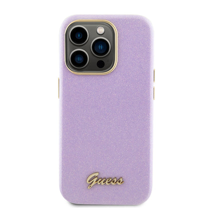 Futrola za Apple iPhone 15 Pro, Guess, Glitter Glossy Script, Svetlo Ljubičasta