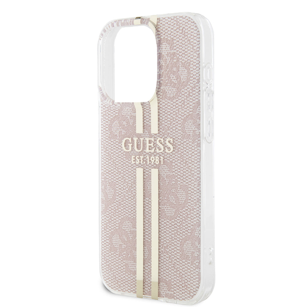 Futrola za Apple iPhone 15 Pro, Guess, IML 4G Gold Stripe, Roze