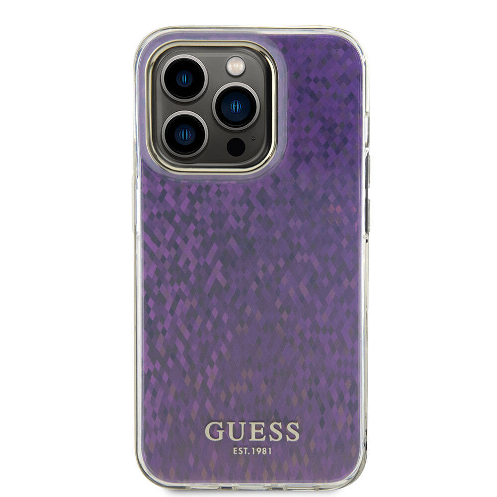 Futrola za Apple iPhone 15 Pro, Guess, IML Faceted Mirror Disco Iridescent, Roze