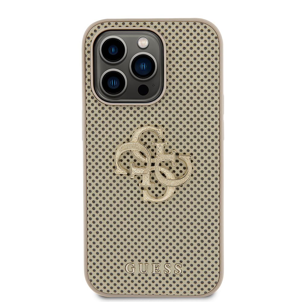 Futrola za Apple iPhone 15 Pro, Guess, Perforated 4G, Zlatna