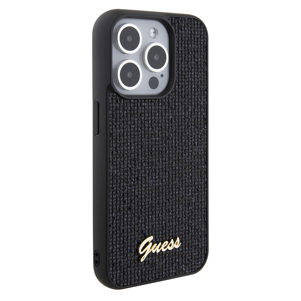Futrola za Apple iPhone 15 Pro, Guess, PU Square Mirror Script Logo, Crna GUHCP15LPMSDGSK