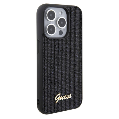 Futrola za Apple iPhone 15 Pro, Guess, PU Square Mirror Script Logo, Crna GUHCP15LPMSDGSK