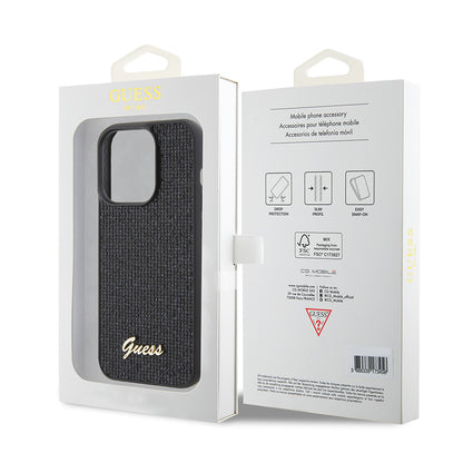 Futrola za Apple iPhone 15 Pro, Guess, PU Square Mirror Script Logo, Crna GUHCP15LPMSDGSK