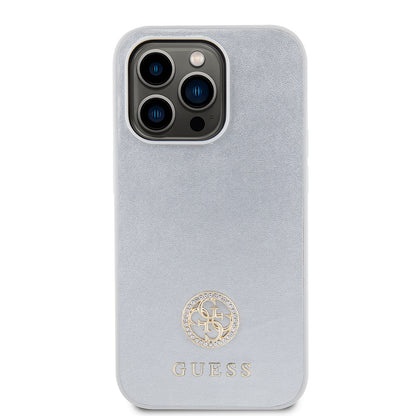 Futrola za Apple iPhone 15 Pro, Guess, Strass Metal Logo, Srebrna