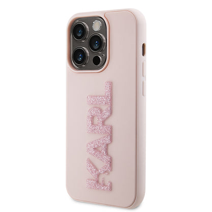 Futrola za Apple iPhone 15 Pro, Karl Lagerfeld, 3D Rubber Glitter Logo Karl, Roze