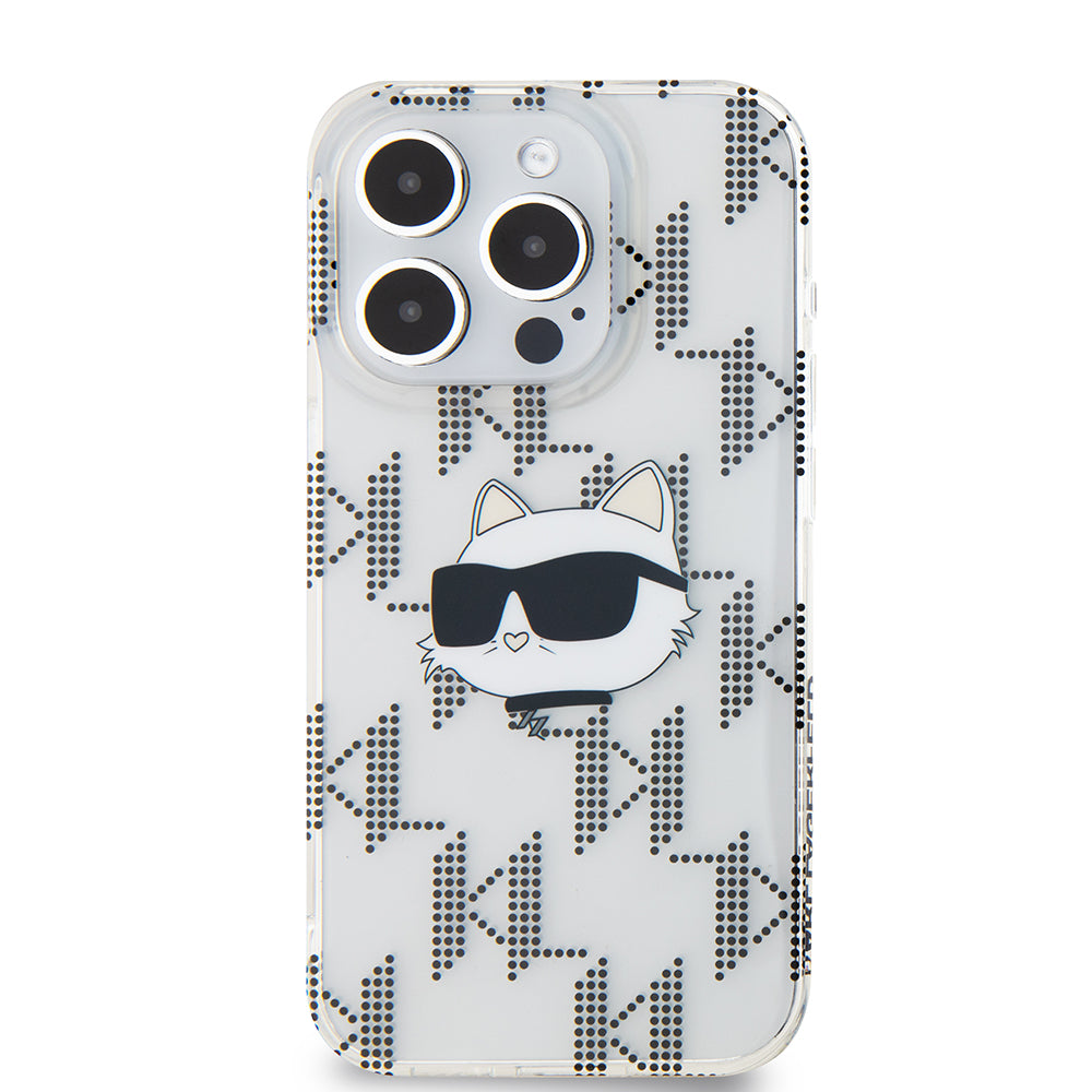 Futrola za Apple iPhone 15 Pro, Karl Lagerfeld, IML Electroplated Choupette Head, Transparentna