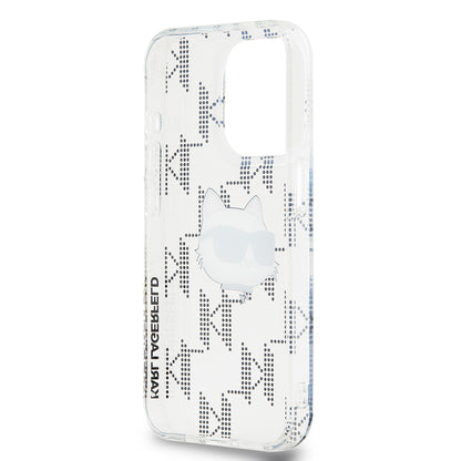 Futrola za Apple iPhone 15 Pro, Karl Lagerfeld, IML Electroplated Choupette Head, Transparentna