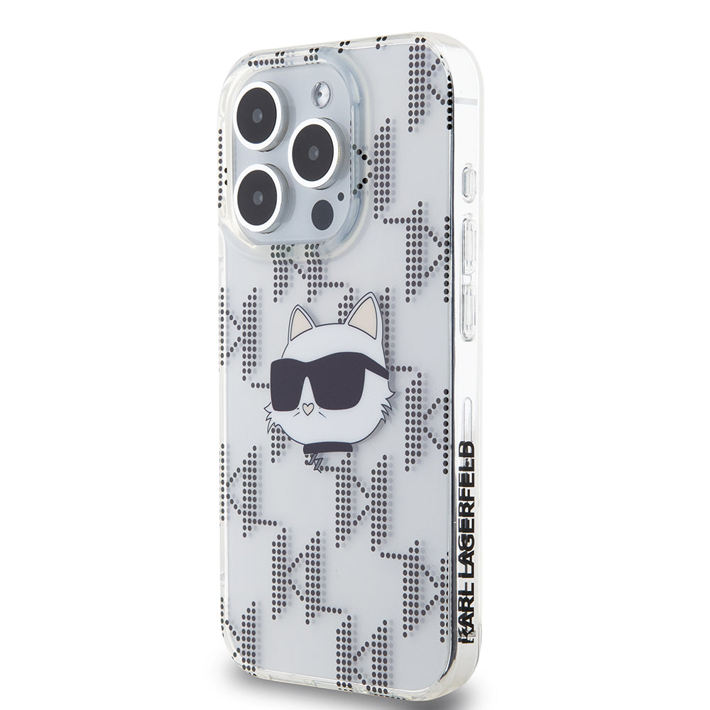 Futrola za Apple iPhone 15 Pro, Karl Lagerfeld, IML Electroplated Choupette Head, Transparentna