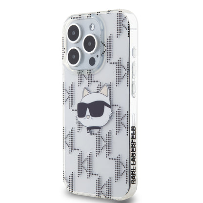 Futrola za Apple iPhone 15 Pro, Karl Lagerfeld, IML Electroplated Choupette Head, Transparentna