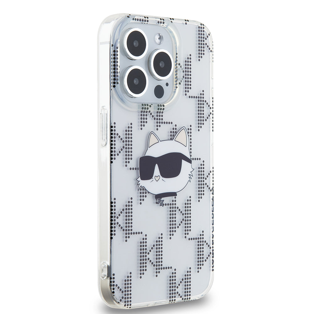Futrola za Apple iPhone 15 Pro, Karl Lagerfeld, IML Electroplated Choupette Head, Transparentna