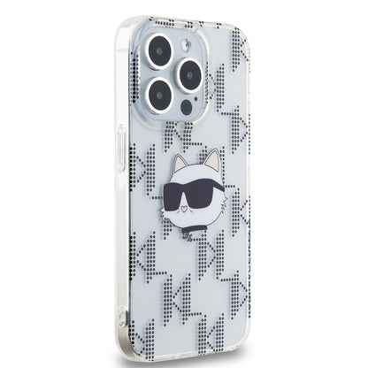 Futrola za Apple iPhone 15 Pro, Karl Lagerfeld, IML Electroplated Choupette Head, Transparentna