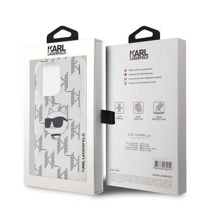 Futrola za Apple iPhone 15 Pro, Karl Lagerfeld, IML Electroplated Choupette Head, Transparentna