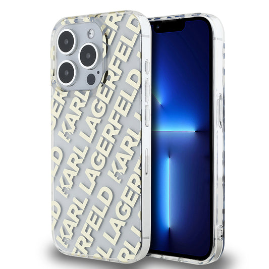 Futrola za Apple iPhone 15 Pro, Karl Lagerfeld, IML Electroplated Repeated Logo, Zlatna