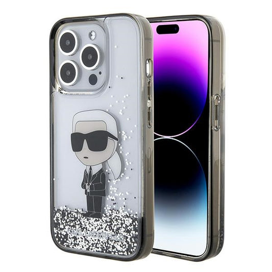 Futrola za Apple iPhone 15 Pro, Karl Lagerfeld, Liquid Glitter Ikonik Karl, Providna