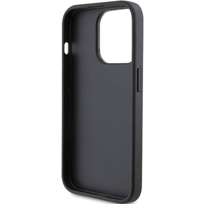 Futrola za Apple iPhone 15 Pro, Karl Lagerfeld, Saffiano Card Slot Metal Karl & Choupette, Crna