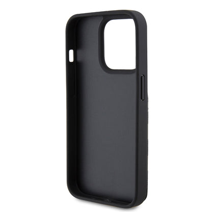 Futrola za Apple iPhone 15 Pro, Karl Lagerfeld, Saffiano Cardslots and Stand Monogram Choupette, Crna