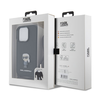 Futrola za Apple iPhone 15 Pro, Karl Lagerfeld, Saffiano Crossbody Monogram Metal Pin Karl, Crna