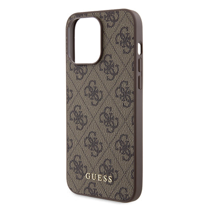 Futrola za Apple iPhone 15 Pro Max, Guess, 4G Metal Gold Logo, Braon