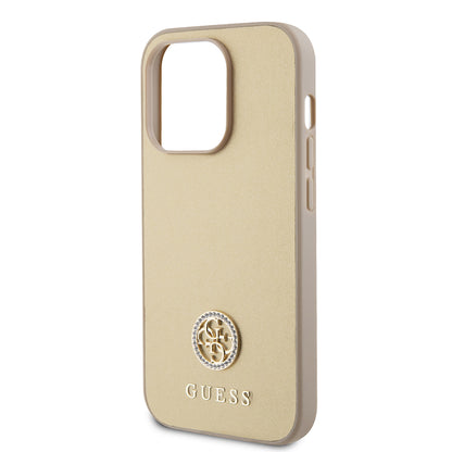 Futrola za Apple iPhone 15 Pro Max, Guess, 4G Strass Metal Logo, Zlatna