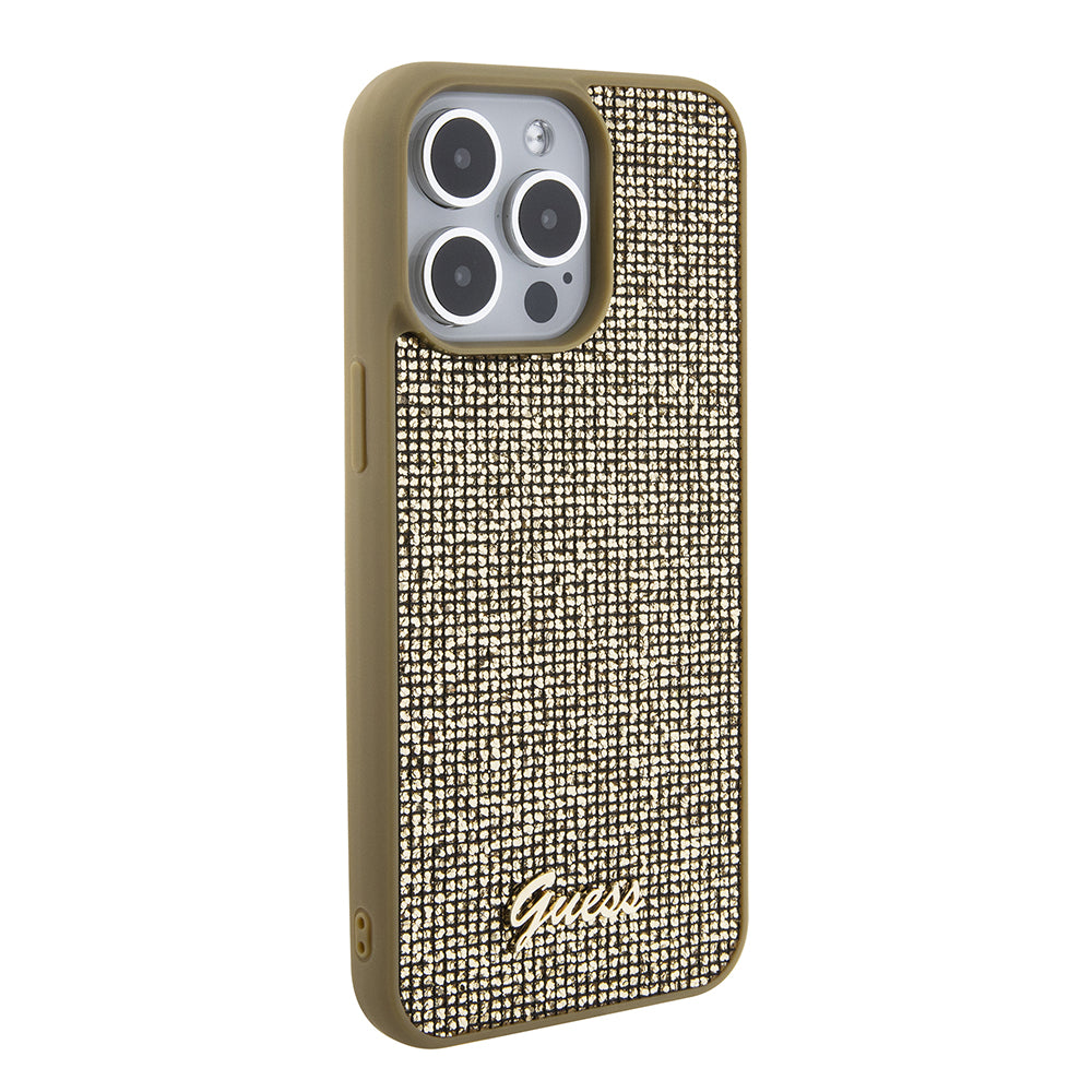 Futrola za Apple iPhone 15 Pro Max, Guess, Disco Metal Script, Zlatna