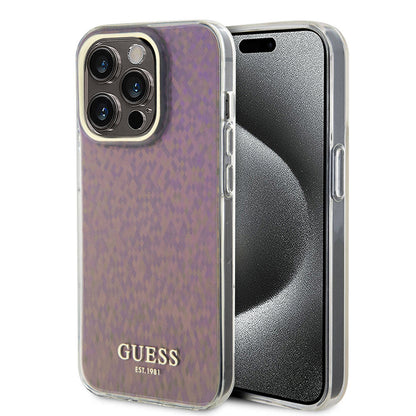 Futrola za Apple iPhone 15 Pro Max, Guess, IML Faceted Mirror Disco Iridescent, Roze