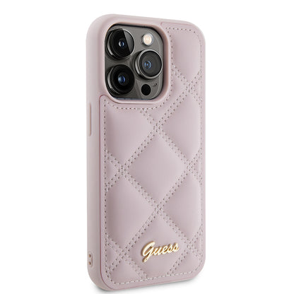 Futrola za Apple iPhone 15 Pro Max, Guess, Quilted Metal Logo, Roze