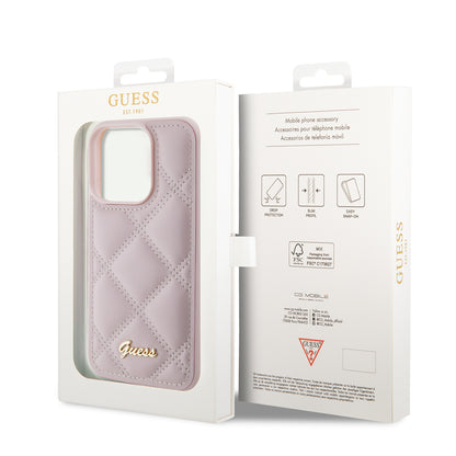 Futrola za Apple iPhone 15 Pro Max, Guess, Quilted Metal Logo, Roze