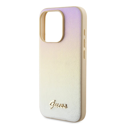 Futrola za Apple iPhone 15 Pro Max, Guess, Saffiano Iridescent Script, Zlatna