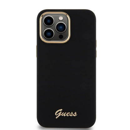 Futrola za Apple iPhone 15 Pro Max, Guess, Script Metal Logo & Frame, Crna