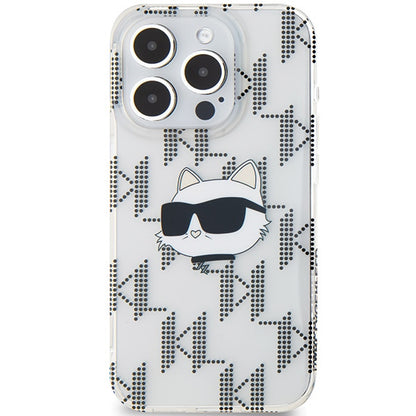 Futrola za Apple iPhone 15 Pro Max, Karl Lagerfeld, IML Electroplated Choupette Head, Transparentna