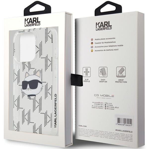 Futrola za Apple iPhone 15 Pro Max, Karl Lagerfeld, IML Electroplated Choupette Head, Transparentna