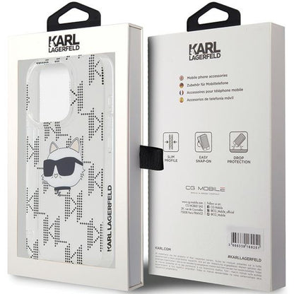 Futrola za Apple iPhone 15 Pro Max, Karl Lagerfeld, IML Electroplated Choupette Head, Transparentna
