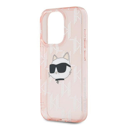 Futrola za Apple iPhone 15 Pro Max, Karl Lagerfeld, IML Luxury Monogram Choupette's Head, Roze