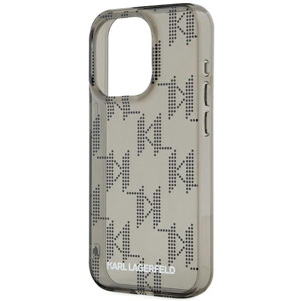Futrola za Apple iPhone 15 Pro Max, Karl Lagerfeld, IML Luxury Monogram KL Pattern with Strap, Crna