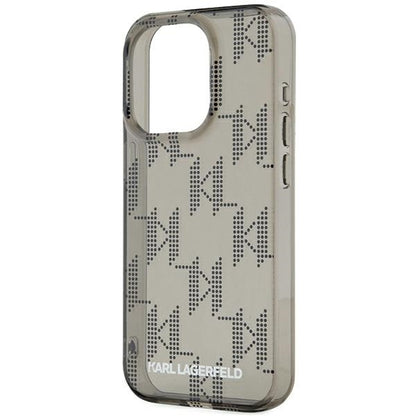Futrola za Apple iPhone 15 Pro Max, Karl Lagerfeld, IML Luxury Monogram KL Pattern with Strap, Crna