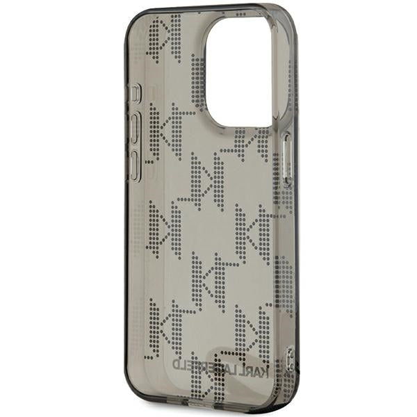Futrola za Apple iPhone 15 Pro Max, Karl Lagerfeld, IML Luxury Monogram KL Pattern with Strap, Crna