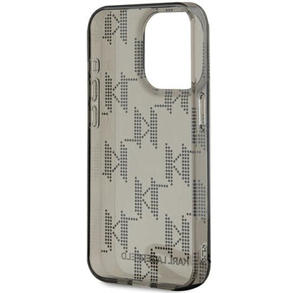Futrola za Apple iPhone 15 Pro Max, Karl Lagerfeld, IML Luxury Monogram KL Pattern with Strap, Crna