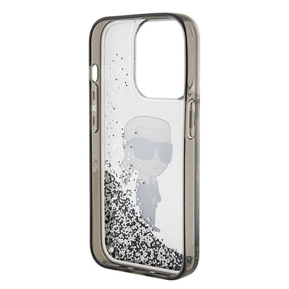Futrola za Apple iPhone 15 Pro Max, Karl Lagerfeld, Liquid Glitter Ikonik Karl, Transparentna