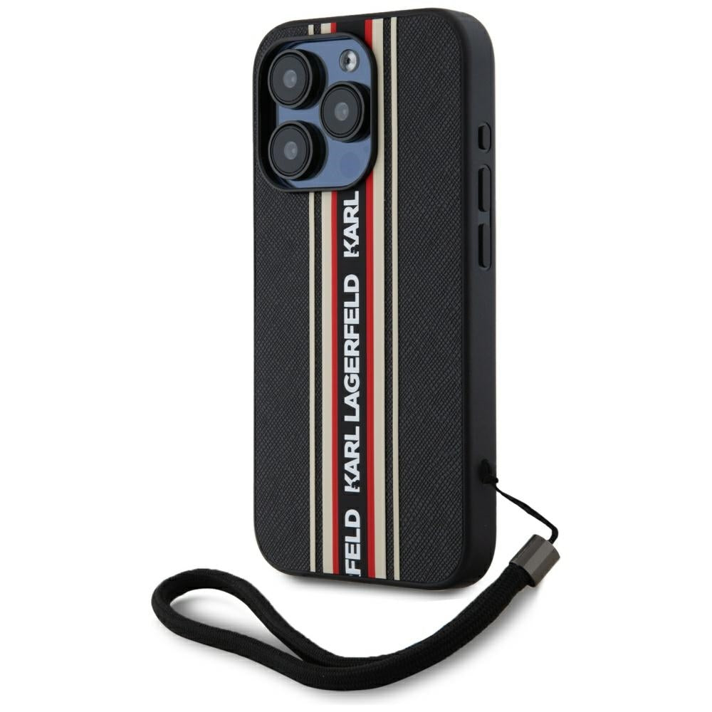 Futrola za Apple iPhone 15 Pro Max, Karl Lagerfeld, Saffiano Athleisure Stripes with Strap, Rosie