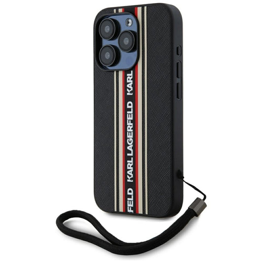 Futrola za Apple iPhone 15 Pro Max, Karl Lagerfeld, Saffiano Athleisure Stripes with Strap, Rosie