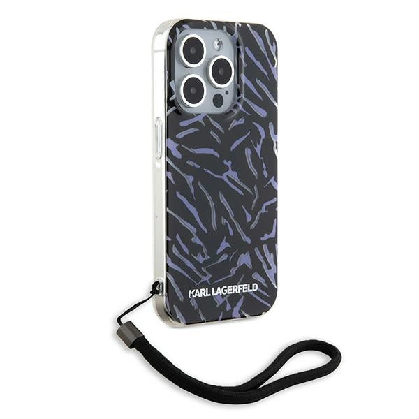 Futrola za Apple iPhone 15 Pro Max, Karl Lagerfeld, Zebra with Cord Strap, Ljubičasta