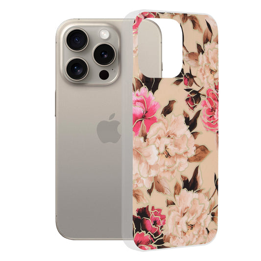 Futrola za Apple iPhone 15 Pro Max, Techsuit, Marble, Bež