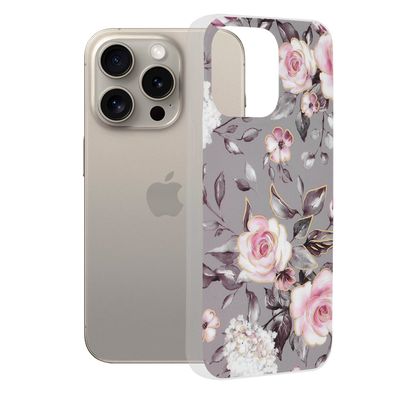 Futrola za Apple iPhone 15 Pro Max, Techsuit, Marble, Siva