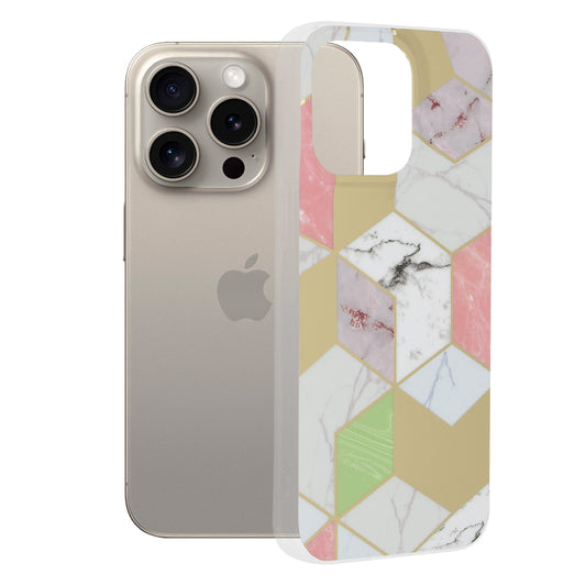 Futrola za Apple iPhone 15 Pro Max, Techsuit, Marble, Ljubičasta
