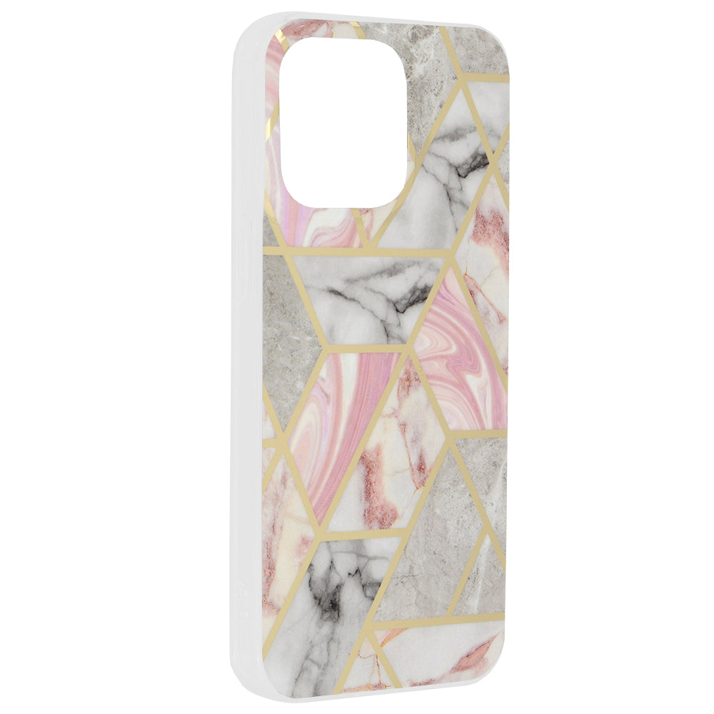 Futrola za Apple iPhone 15 Pro Max, Techsuit, Marble, Roze