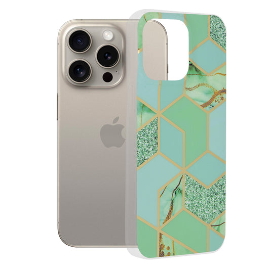 Futrola za Apple iPhone 15 Pro Max, Techsuit, Marble, Zelena