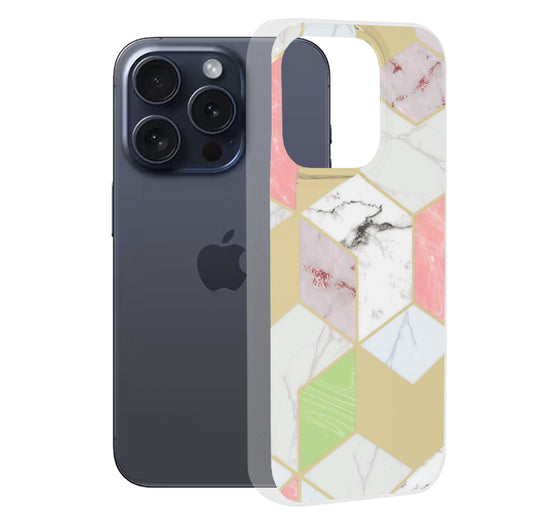 Futrola za Apple iPhone 15 Pro, Techsuit, Marble, Ljubičasta