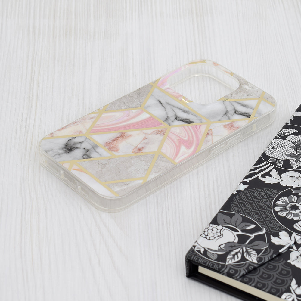 Futrola za Apple iPhone 15 Pro, Techsuit, Marble, Roze