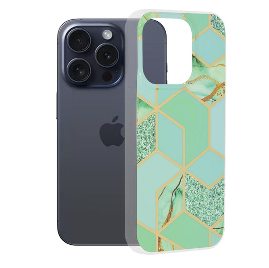 Futrola za Apple iPhone 15 Pro, Techsuit, Marble, Zelena